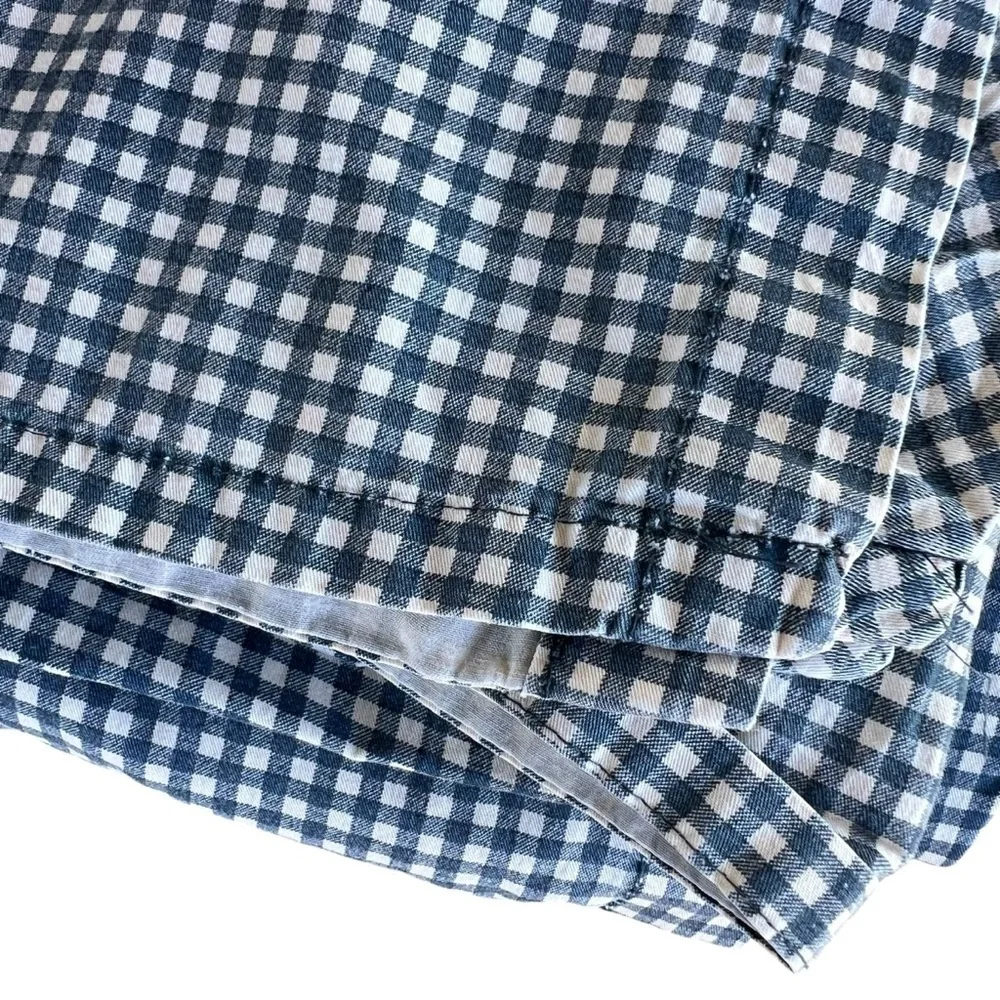 Vintage Ralph Lauren Wendy Small Gingham Blue King Size Flat Sheet READ